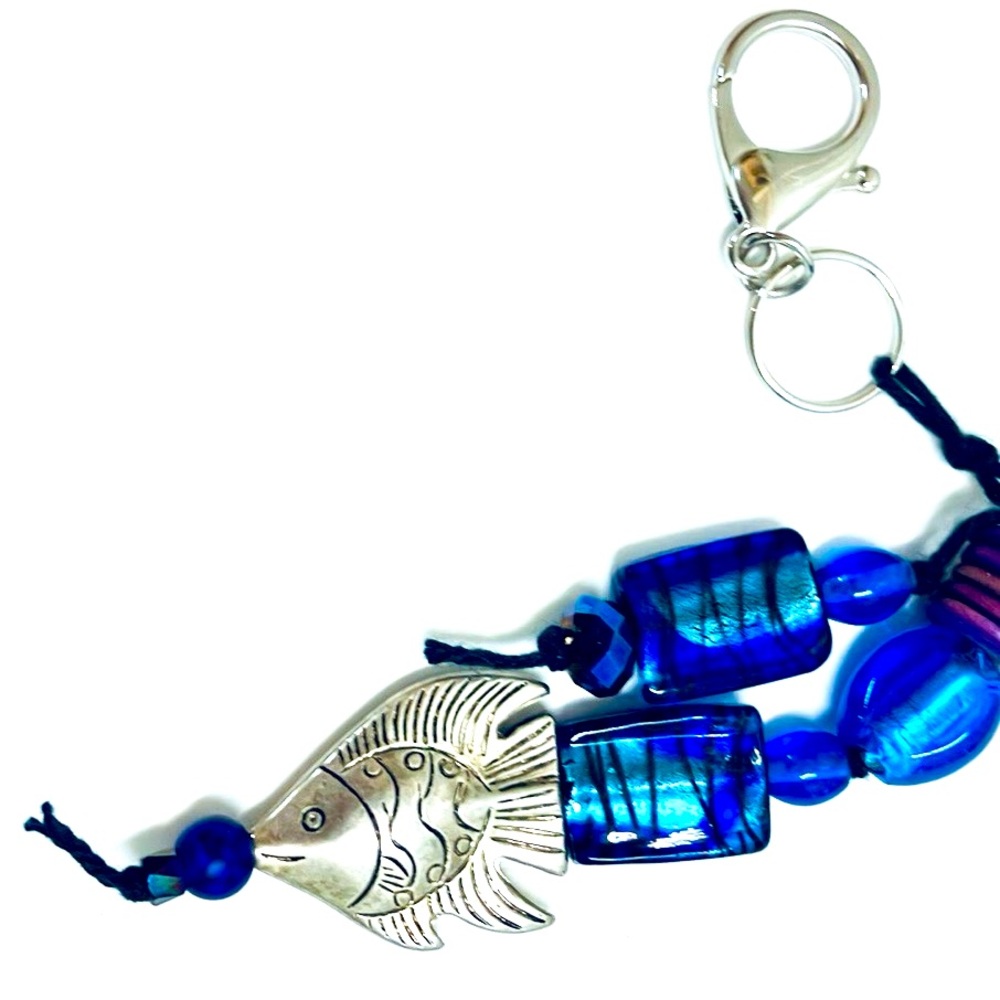 Tropical Blue Fish Bag Bauble Keychain - Picture 3 of 4